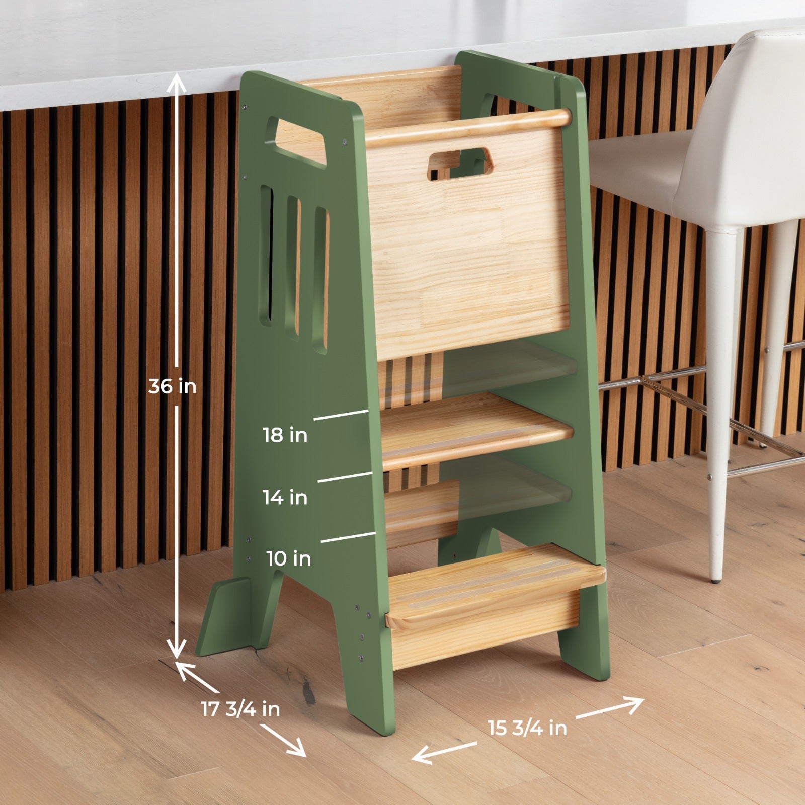 Standing Toddler Tower with Sliding Safety Door