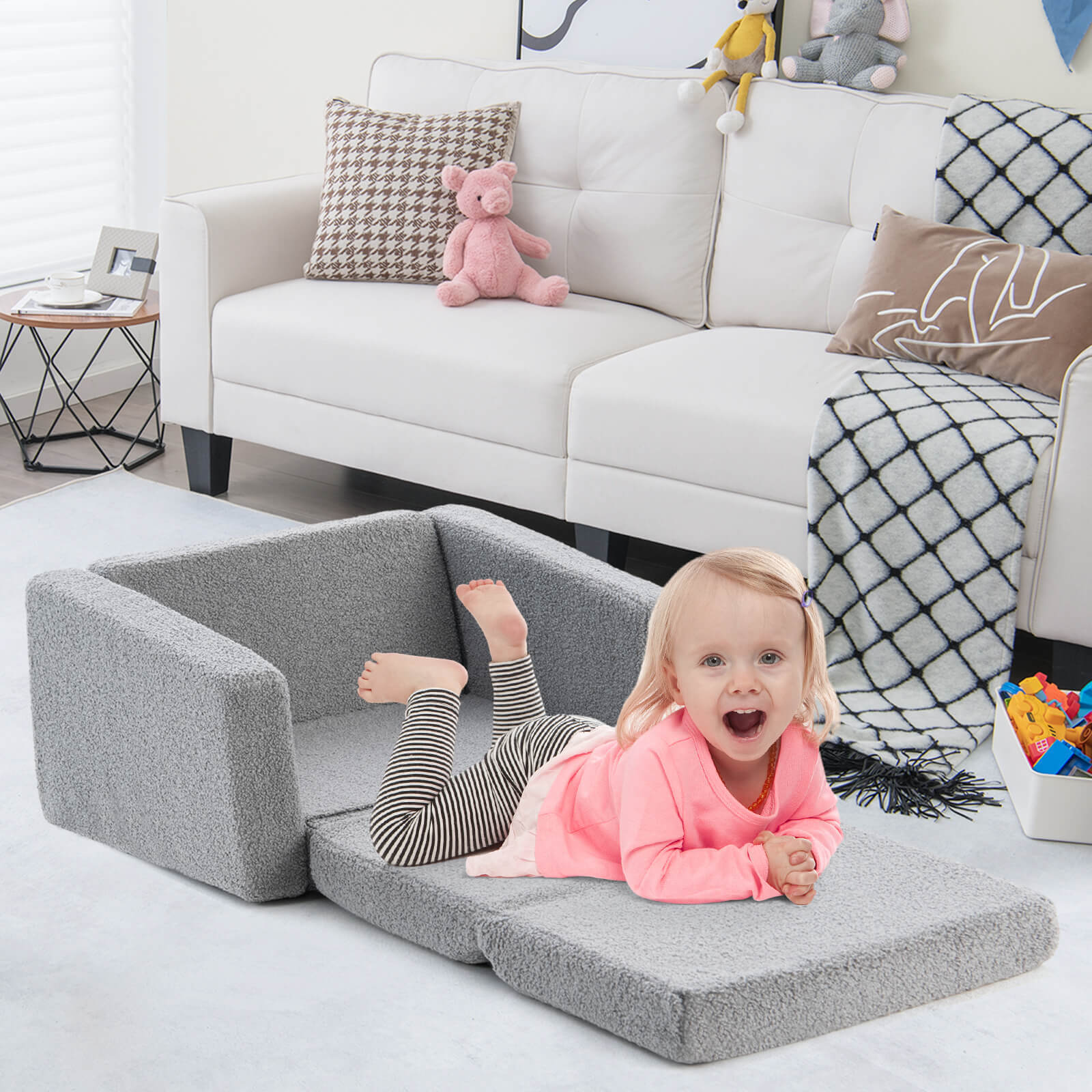 2-in-1 Children’s Convertible Sofa to Lounger-L