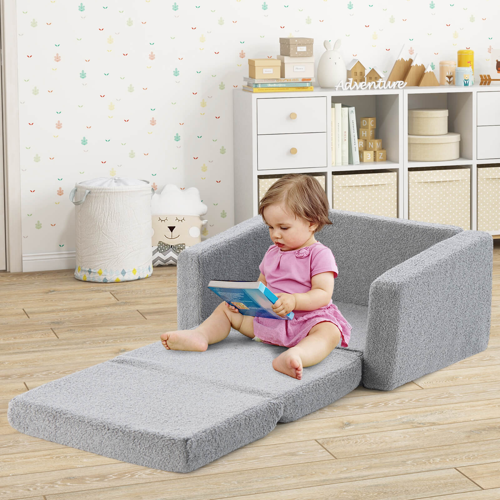 2-in-1 Children’s Convertible Sofa to Lounger-L