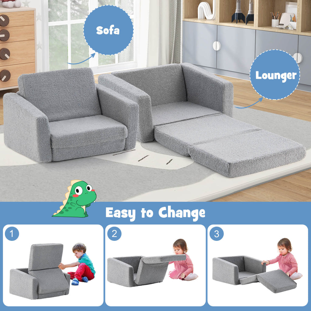 2-in-1 Children’s Convertible Sofa to Lounger-L