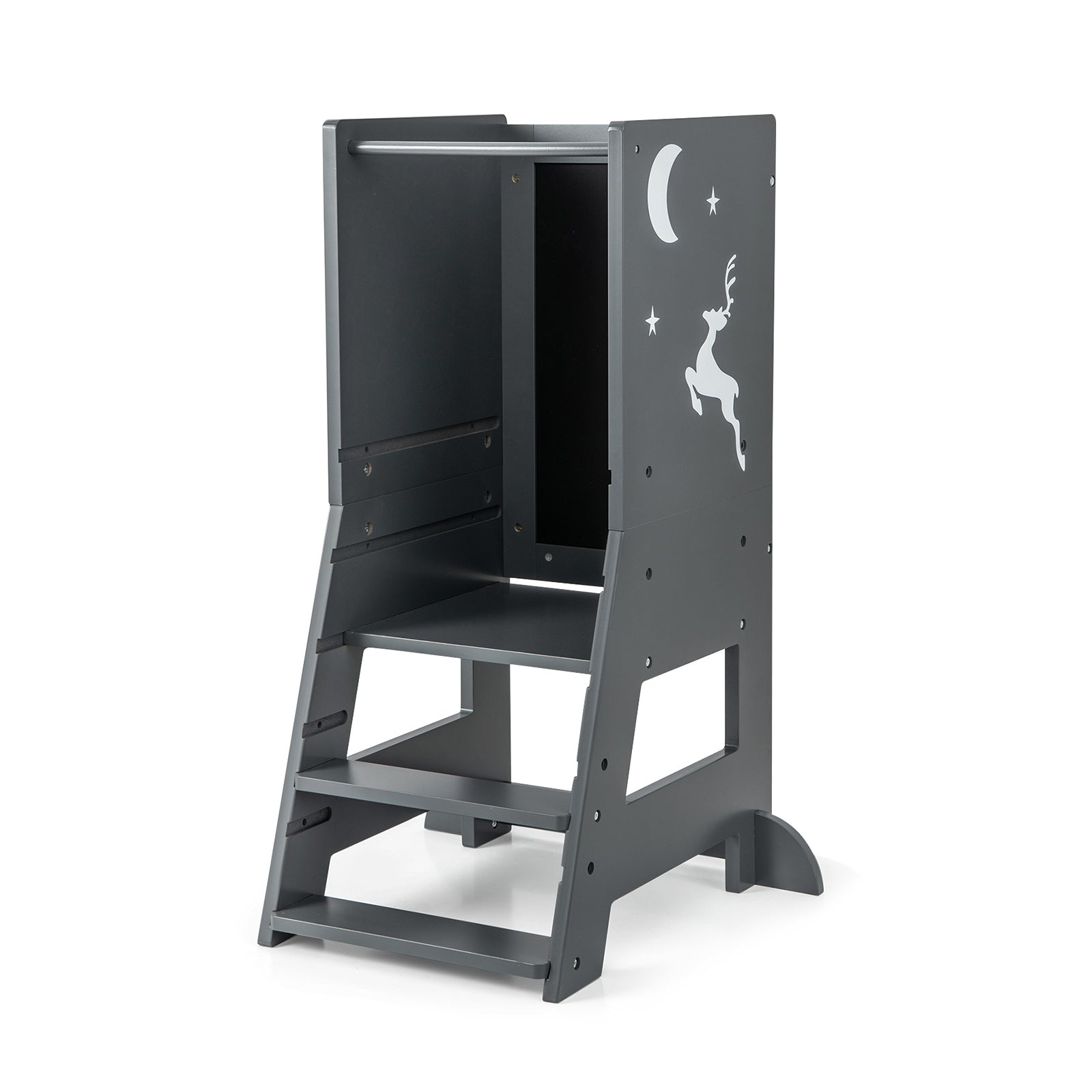 Toddler Kitchen Stool Baby Standing Tower with Chalkboard and Whiteboard
