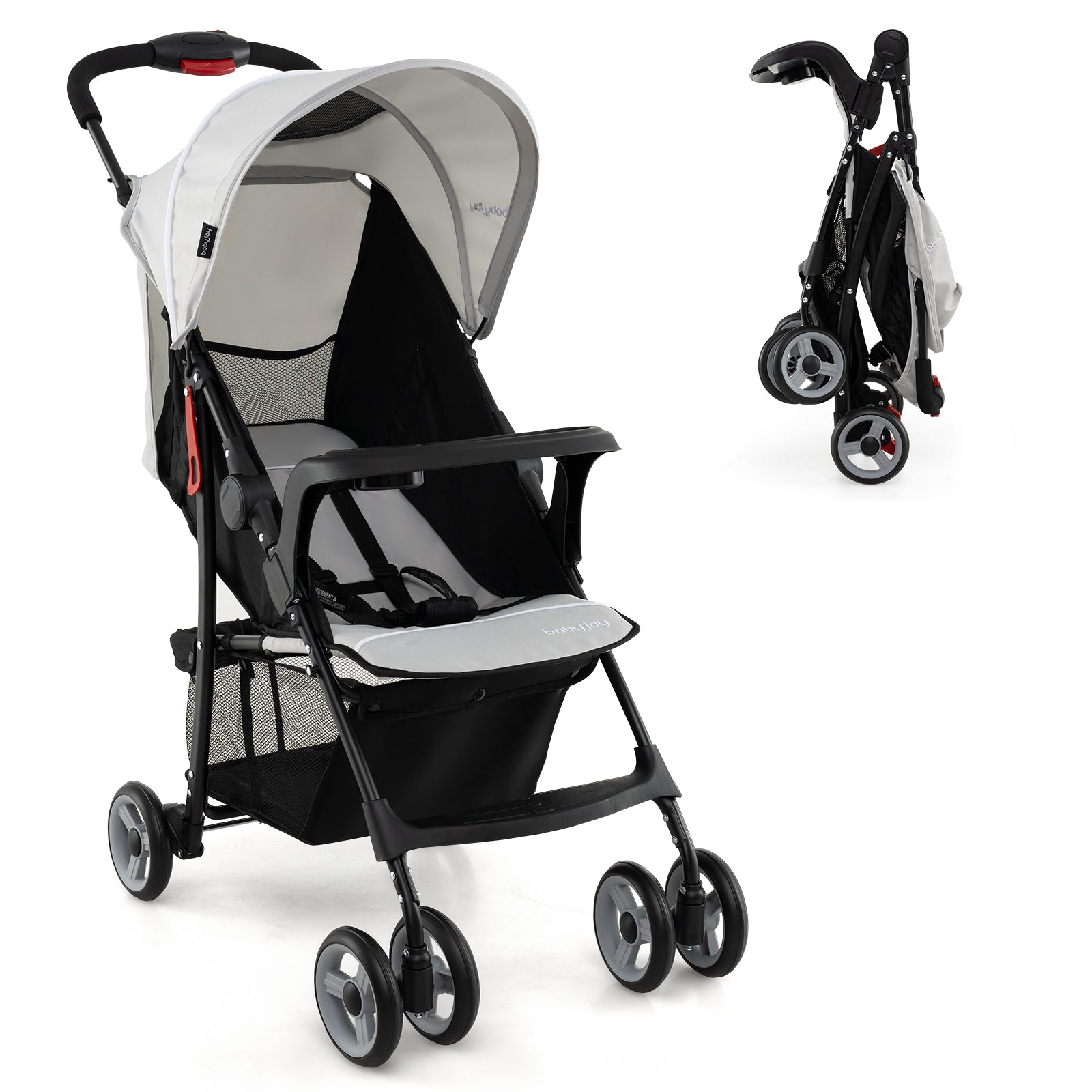 Toddler Travel Stroller for Airplane with Canopy and Adjustable Backrest