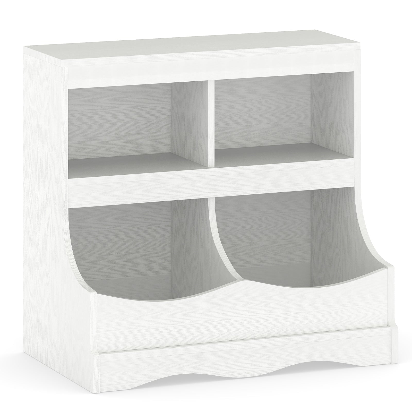 Toy Storage Organizer 4-Cubby Kids Bookcase for Toys and Books