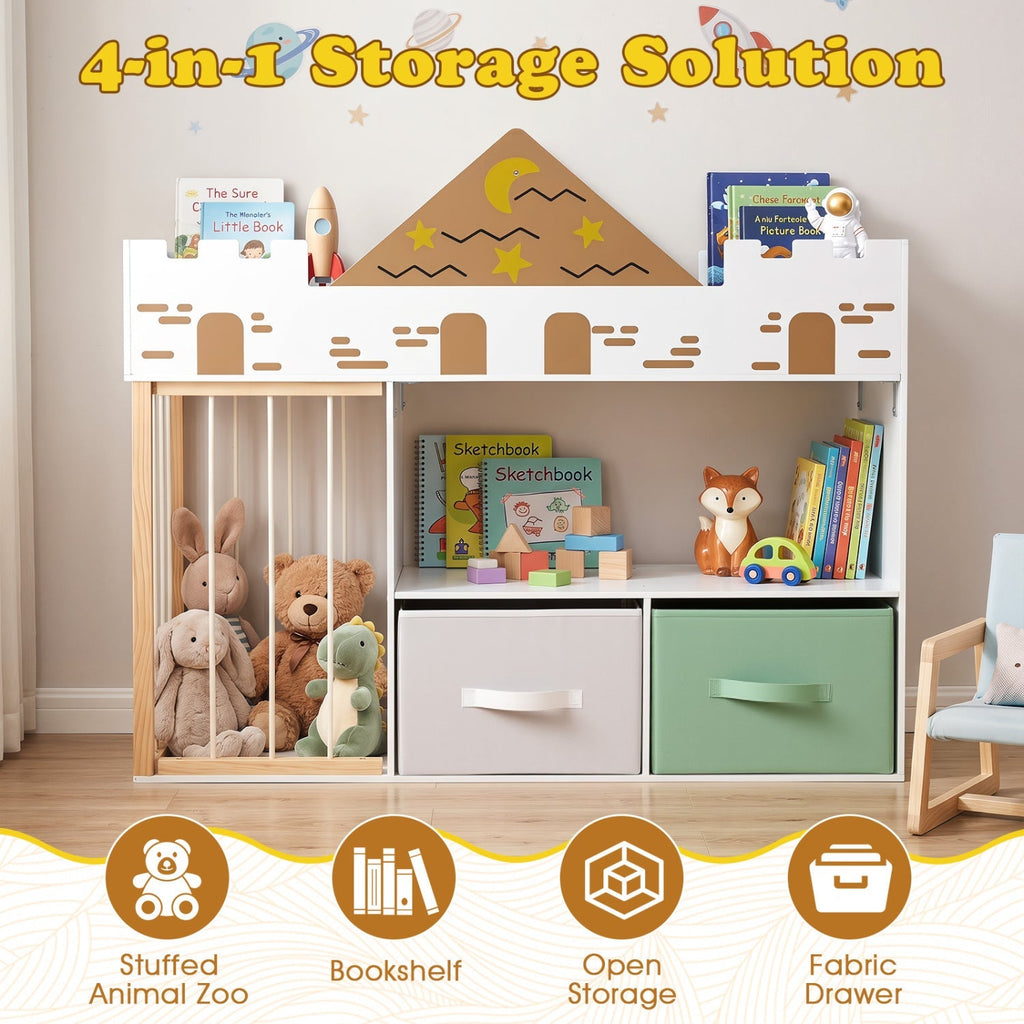 Kids Toy Storage Organizer with Stuffed Animal Holder