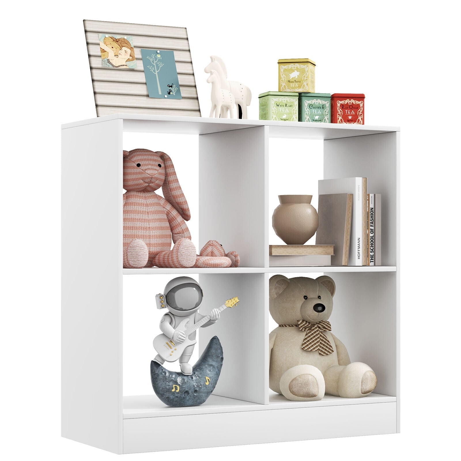 4-Cube Kids Bookcase with Open Shelves