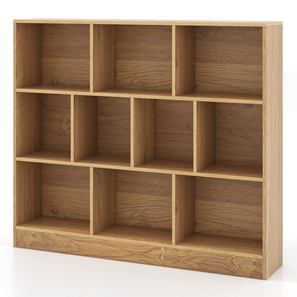 41 inches Wooden Toy Storage Organizer with 10 Cubes for Kids
