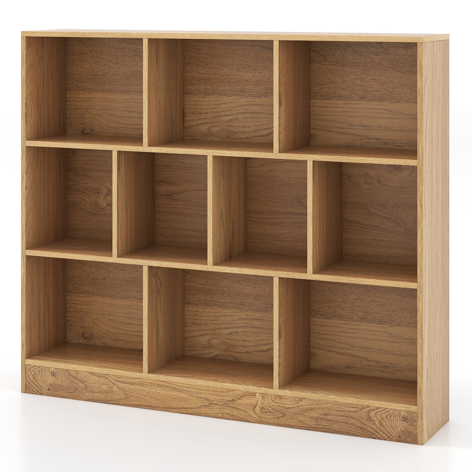 41 inches Wooden Toy Storage Organizer with 10 Cubes for Kids
