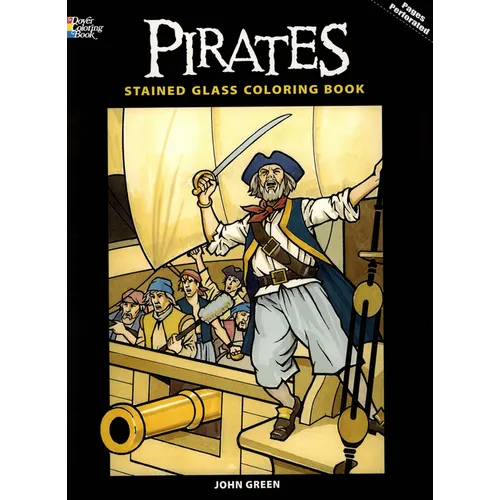 Pirates Stained Glass Coloring Book - Paperback