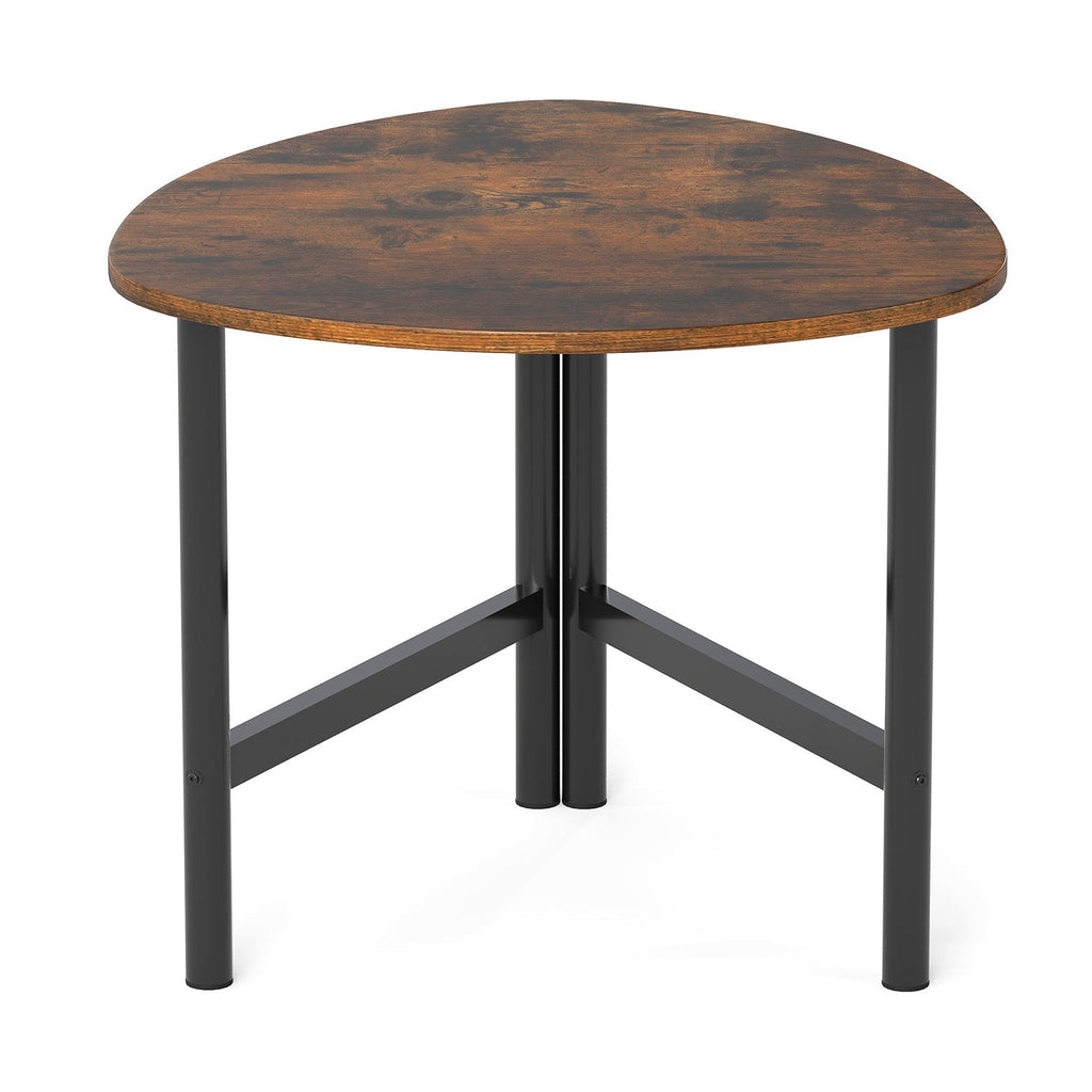 Triangle Coffee Table Oval Coffee Table with Metal Legs Industrial Center Table