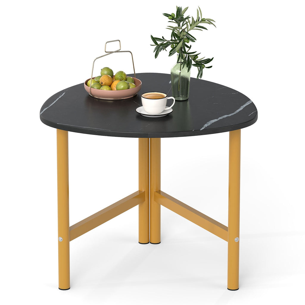 Triangle Coffee Table Oval Coffee Table with Metal Legs Industrial Center Table