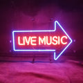 Live Music with Right Arrow Neon Signs