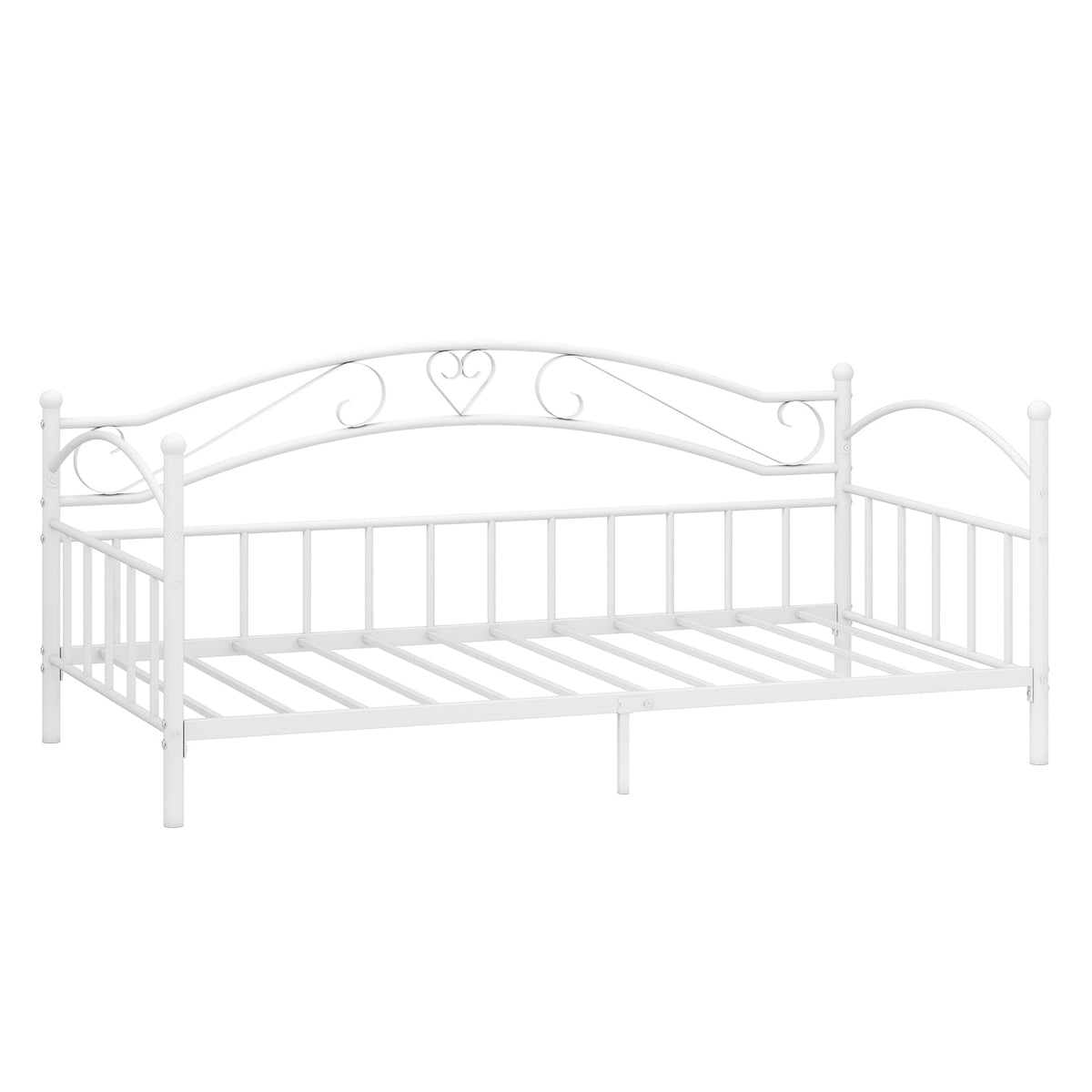 Twin Size Metal Daybed Frame with Headboard for Bedroom