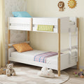 Twin Over Twin Bunk Bed with Convertible Design and Ladder