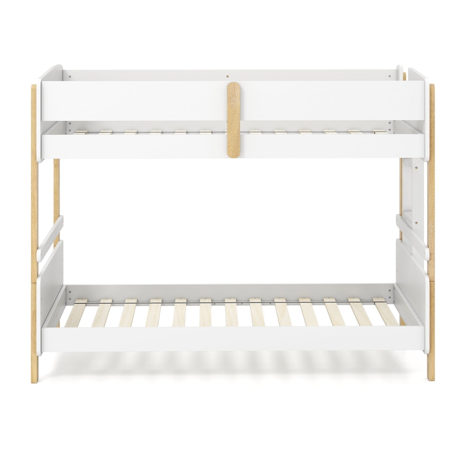 Twin Over Twin Bunk Bed with Convertible Design and Ladder