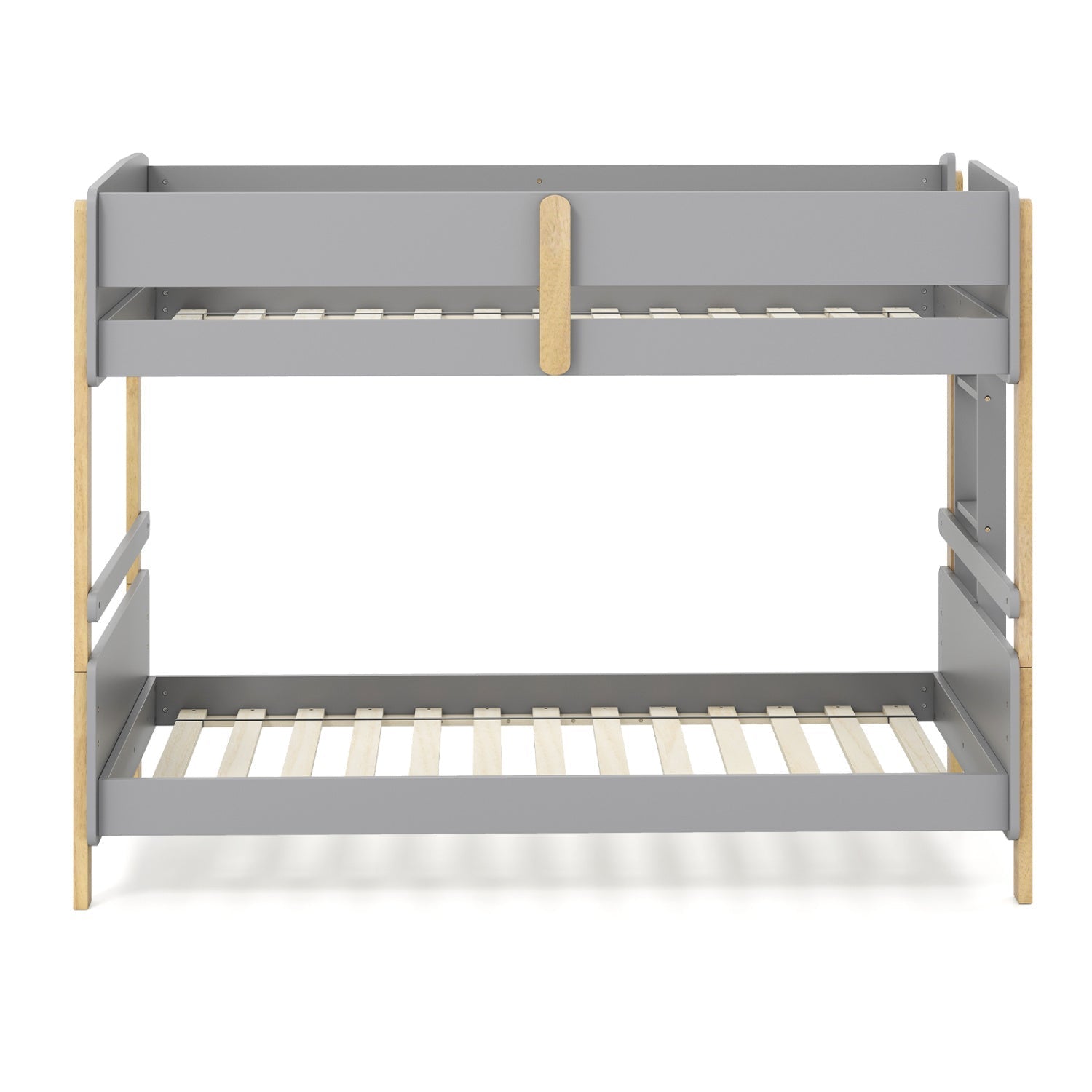 Twin Over Twin Bunk Bed with Convertible Design and Ladder