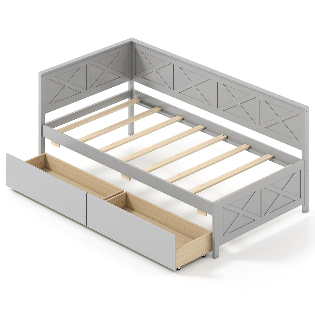 Twin Size Daybed with 2 Storage Drawers No Box Spring Needed