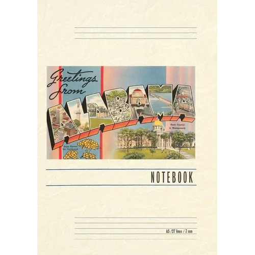 Vintage Lined Notebook Greetings from Alabama - Paperback