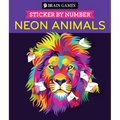 Brain Games - Sticker by Number: Neon Animals (28 Images to Sticker) - Paperback