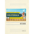 Vintage Lined Notebook Greetings from California, Surfer on Billboard - Paperback