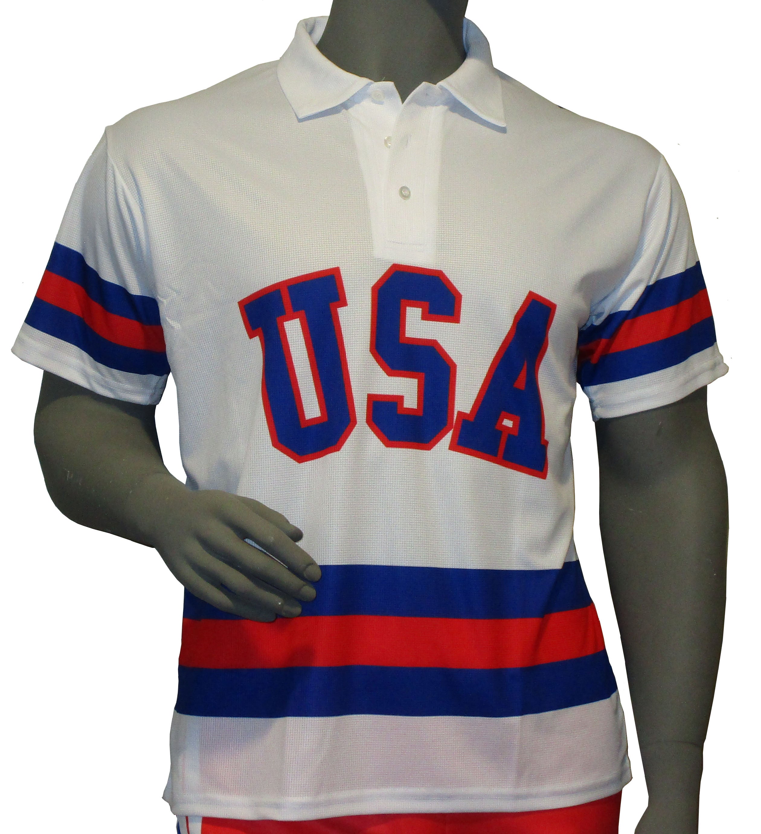 USA Hockey Officially Licensed Miracle on Ice 1980 Team Jersey White Polo-Adult
