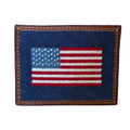 USA Flag Needlepoint Card Wallet