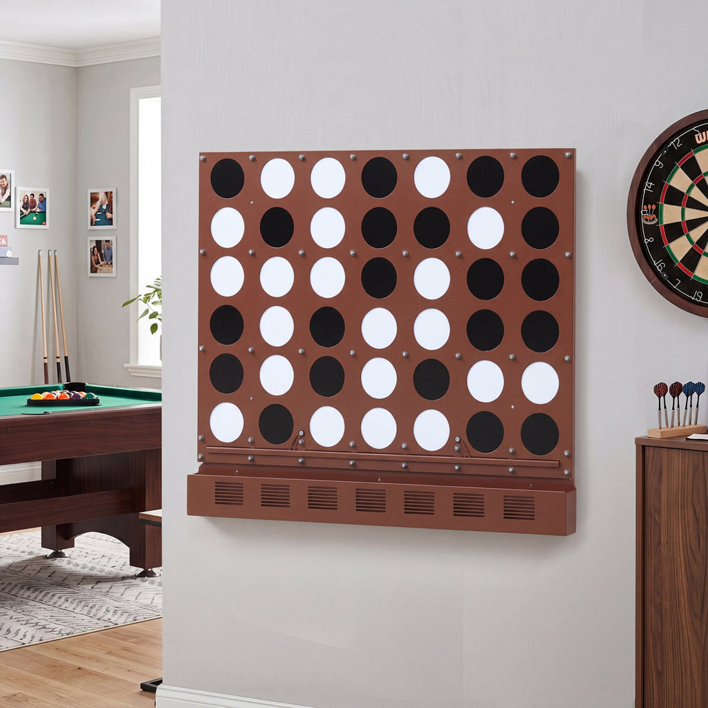 Wall-Mounted Jumbo 4-in-a-Row Game with Acrylic Discs