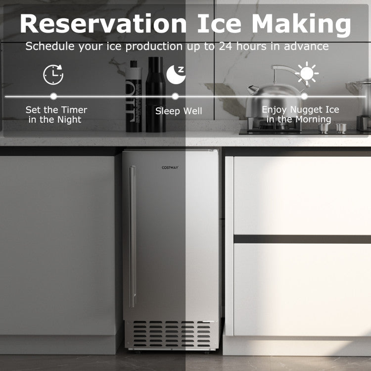 Under Counter Nugget Ice Maker with Timer & Self-Cleaning