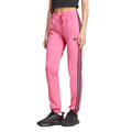 adidas Women's Primegreen Essentials Warm-Up Slim Tapered 3-Stripies Track Pants - Pulse Magenta