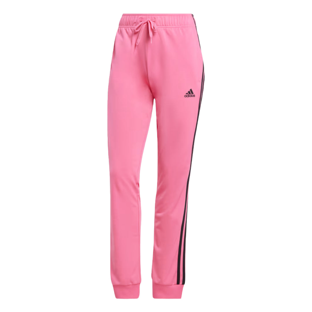 adidas Women's Primegreen Essentials Warm-Up Slim Tapered 3-Stripies Track Pants - Pulse Magenta