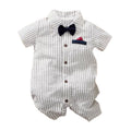 Baby Boy Striped Jumpsuit with Bow Tie