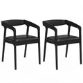 Upholstered Armchairs Set of 2 with Cozy Backrest and Padded Seat Cushion-Brown