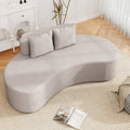 Upholstered Curved Sofa with 2 Cozy Pillows