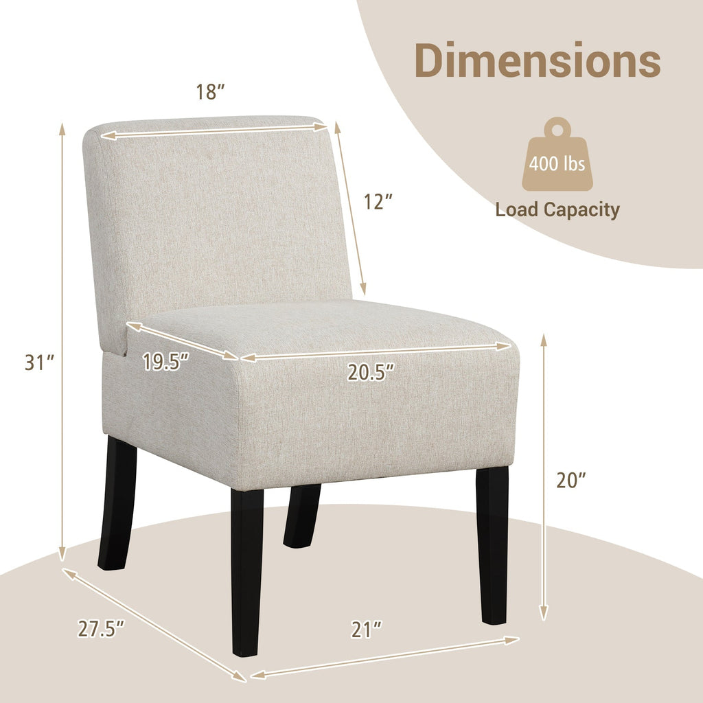 Upholstered Living Room Chair with Rubber Wood Legs