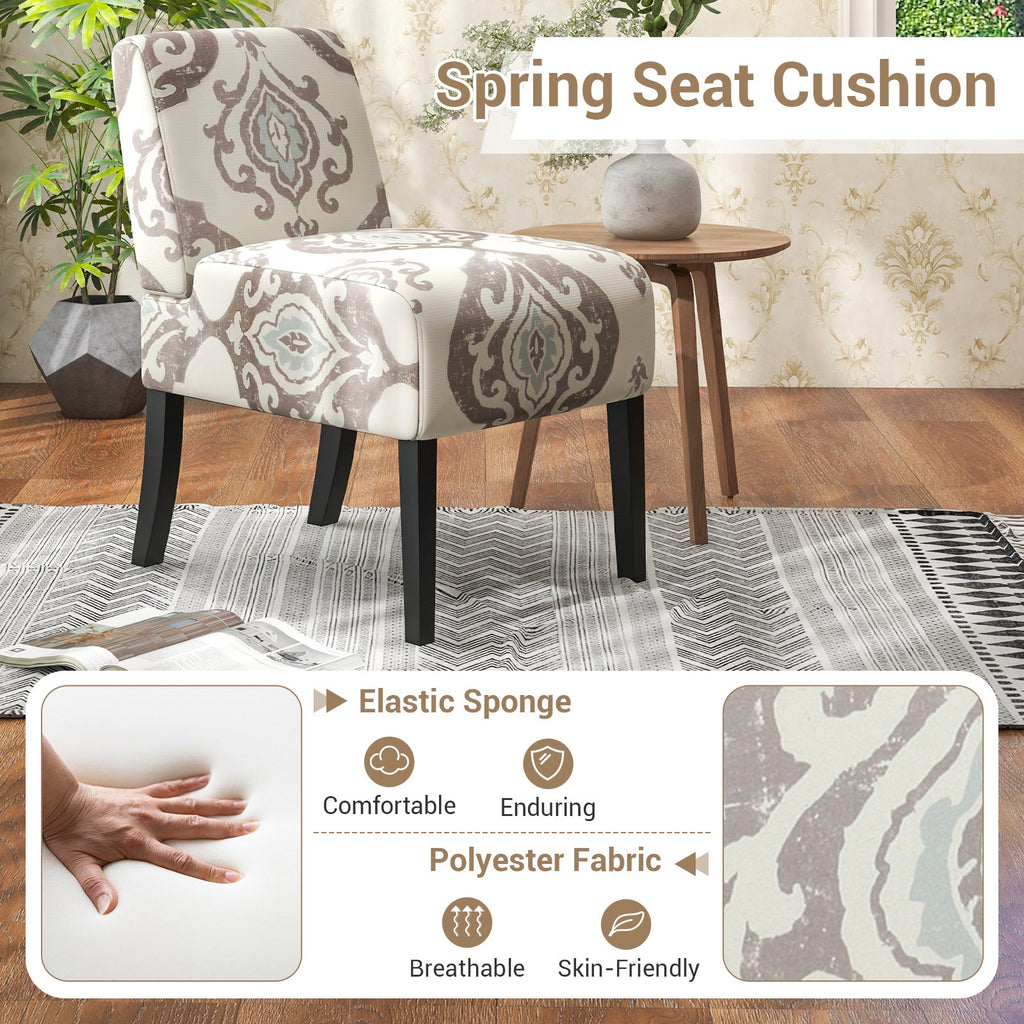 Upholstered Living Room Chair with Rubber Wood Legs