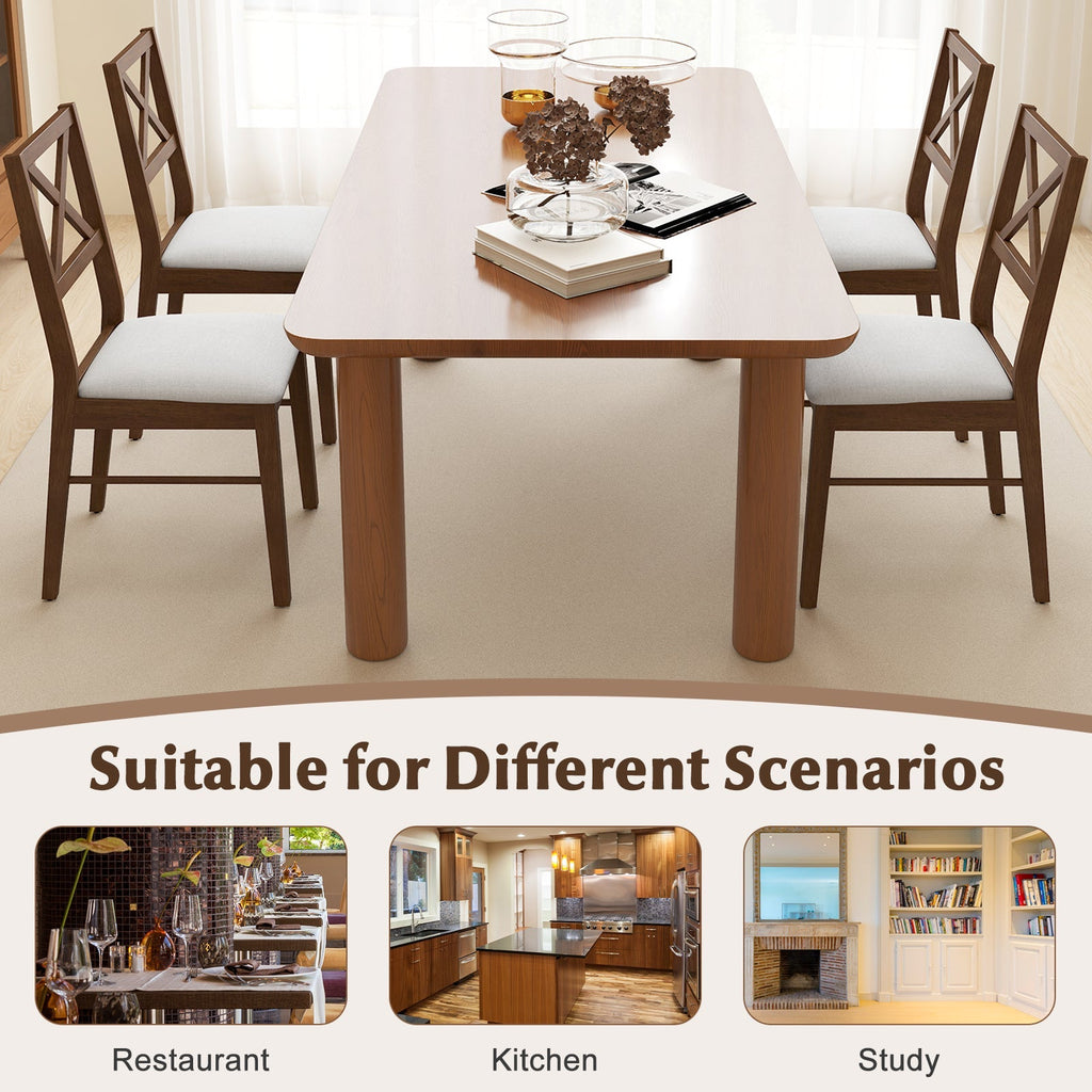 Upholstered Side Dining Chairs Set of 2 with Rubber Wood Frame
