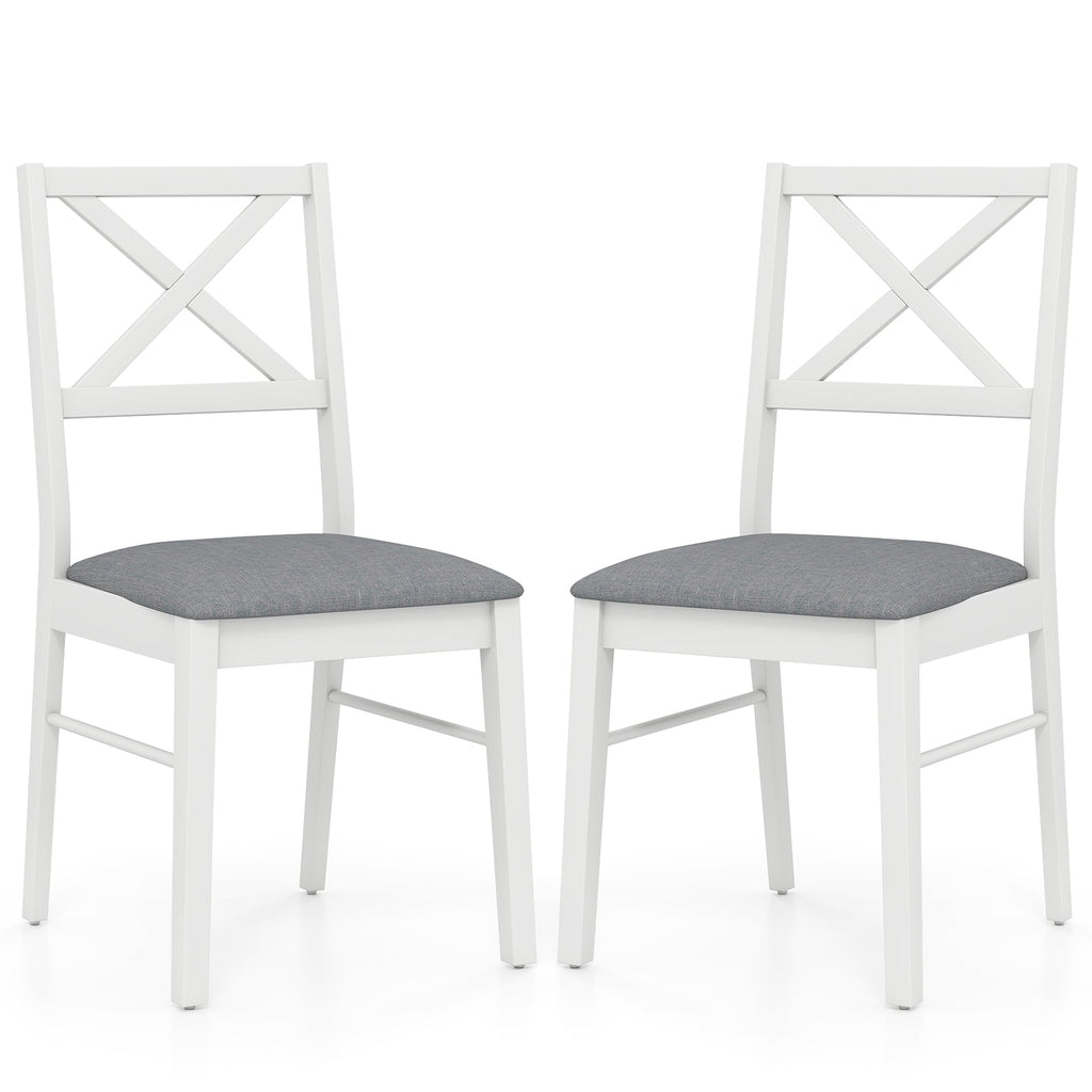 Upholstered Side Dining Chairs Set of 2 with Rubber Wood Frame