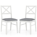 Upholstered Side Dining Chairs Set of 2 with Rubber Wood Frame