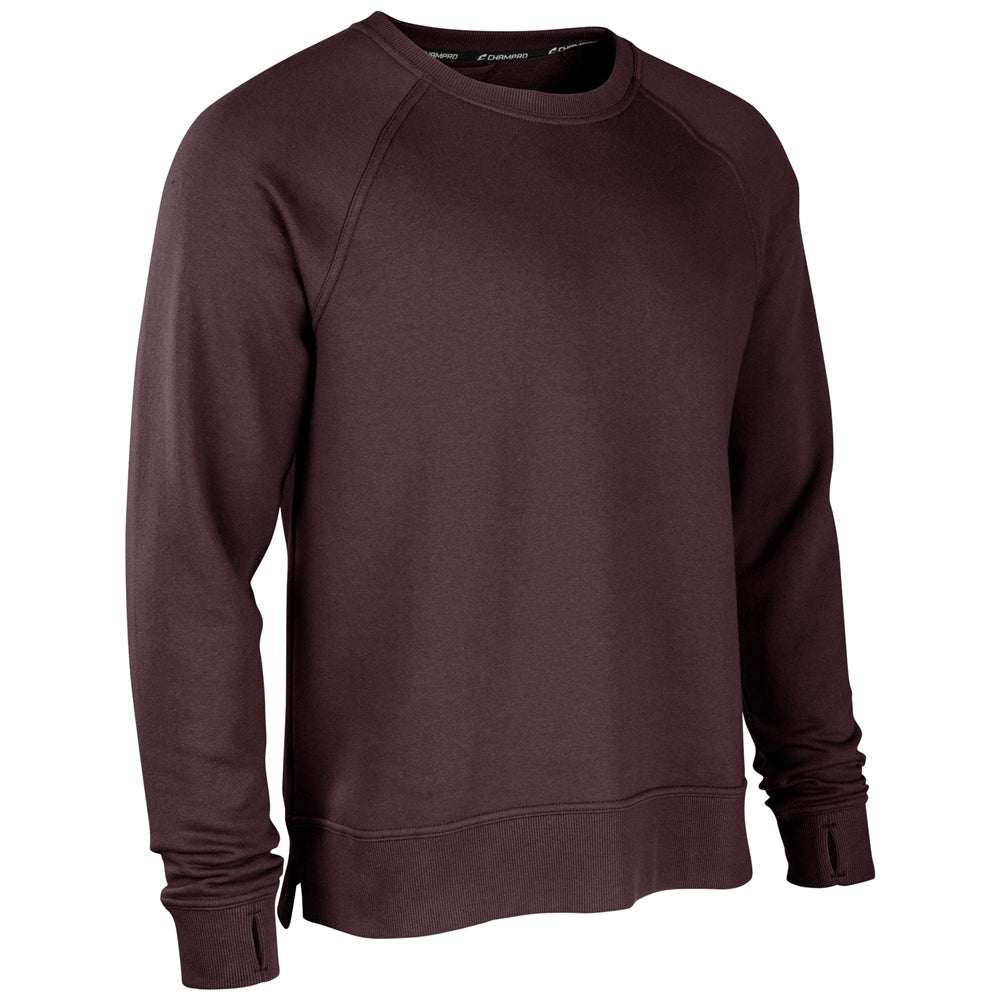 CHAMPRO SPORTSWEAR VICTORY FLEECE MEN'S SPLIT HEM CREW