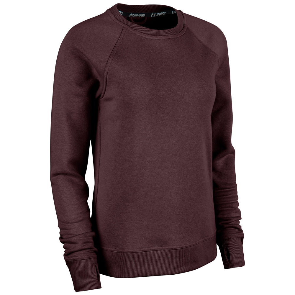 CHAMPRO SPORTSWEAR VICTORY FLEECE WOMEN'S SPLIT HEM CREW