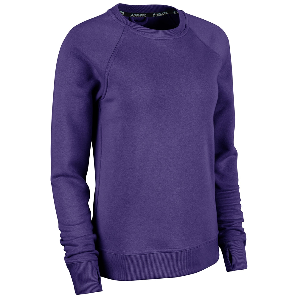 CHAMPRO SPORTSWEAR VICTORY FLEECE WOMEN'S SPLIT HEM CREW