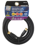 VIDO COAXIL CABL 12'L BK