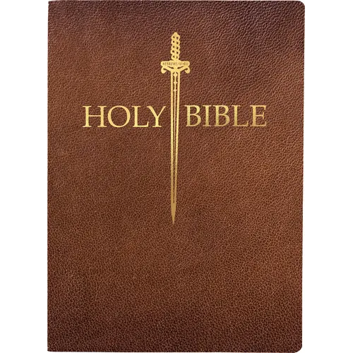 KJV Sword Bible, Large Print, Acorn Bonded Leather, Thumb Index: (Red Letter, Brown, 1611 Version) - Leather