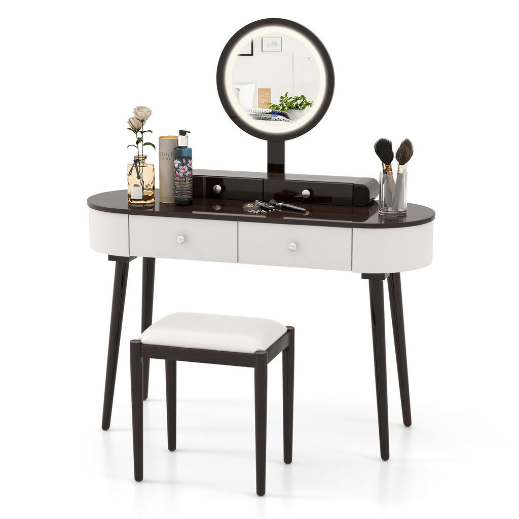 Makeup Vanity Table Set with LED Mirror and 3 Spacious Drawers