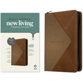 NLT Large Print Thinline Reference Zipper Bible, Filament Enabled (Leatherlike, Messenger Stone & Camel, Red Letter) - Imitation Leather