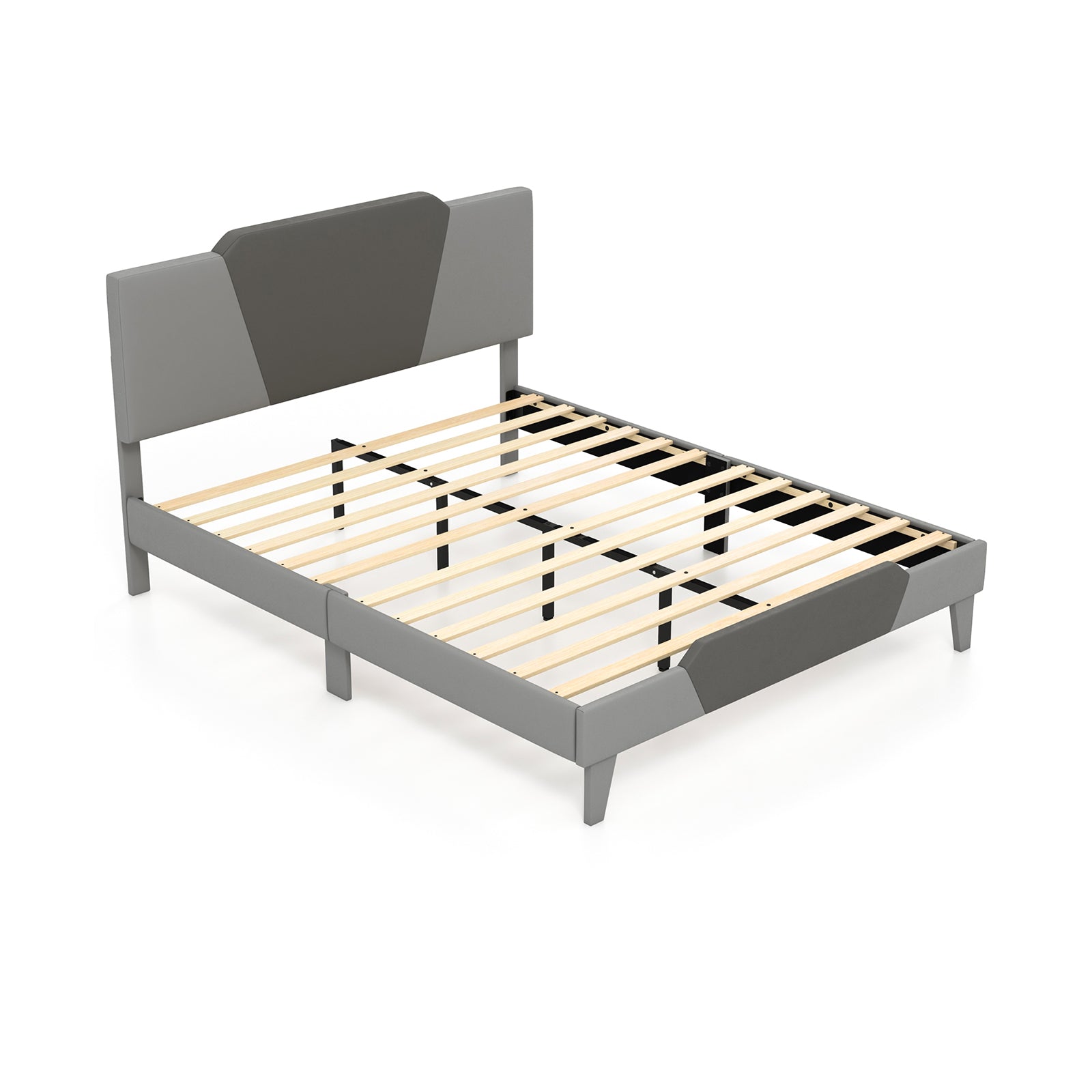 Full/Queen/Twin Velvet Upholstered Bed Frame with High Headboard