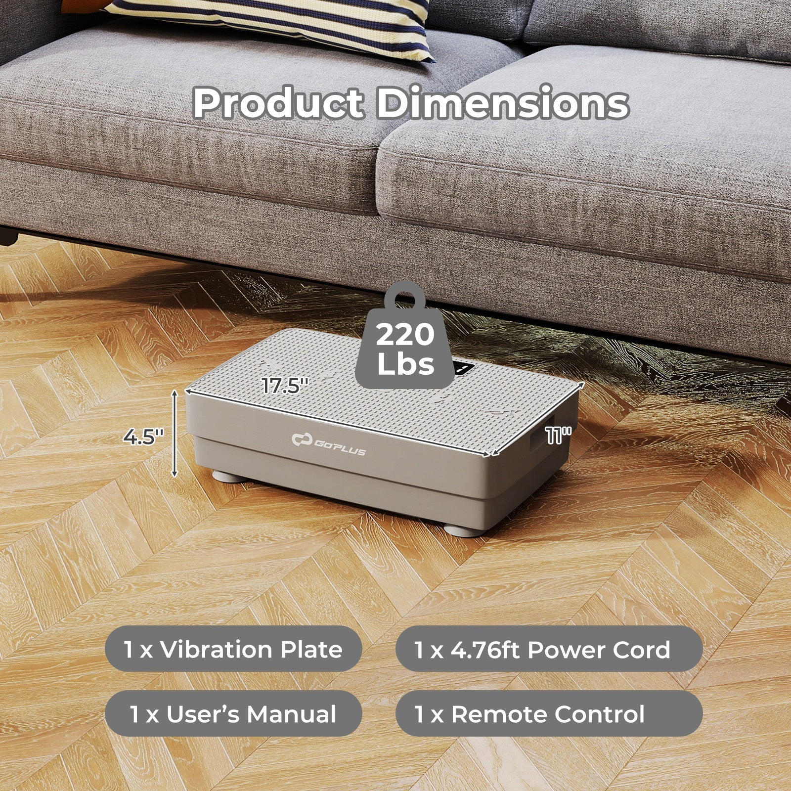 Vibration Plate Exercise Machine with Gravity Sensor and Remote Control for Home Gym