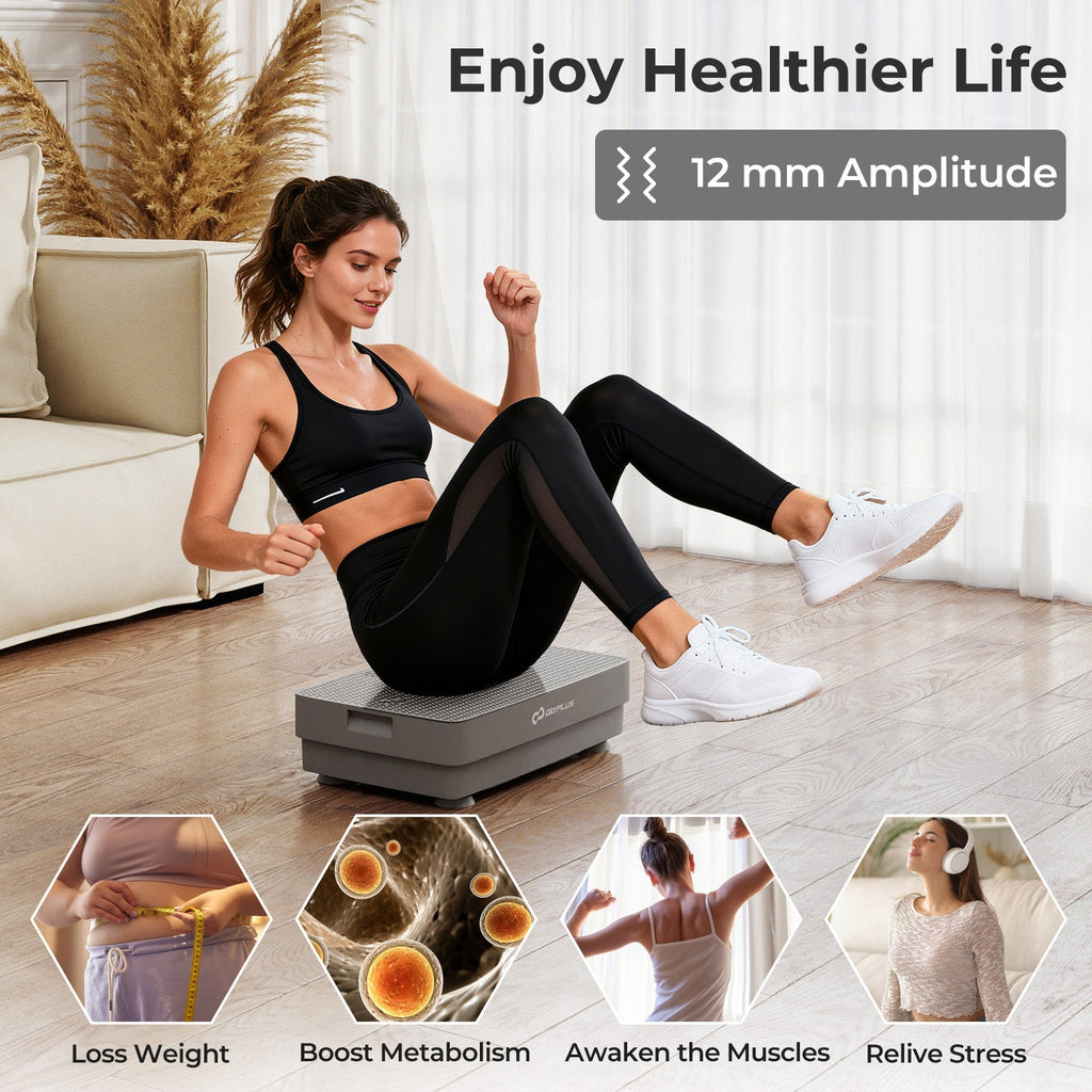Vibration Plate Exercise Machine with Gravity Sensor and Remote Control for Home Gym