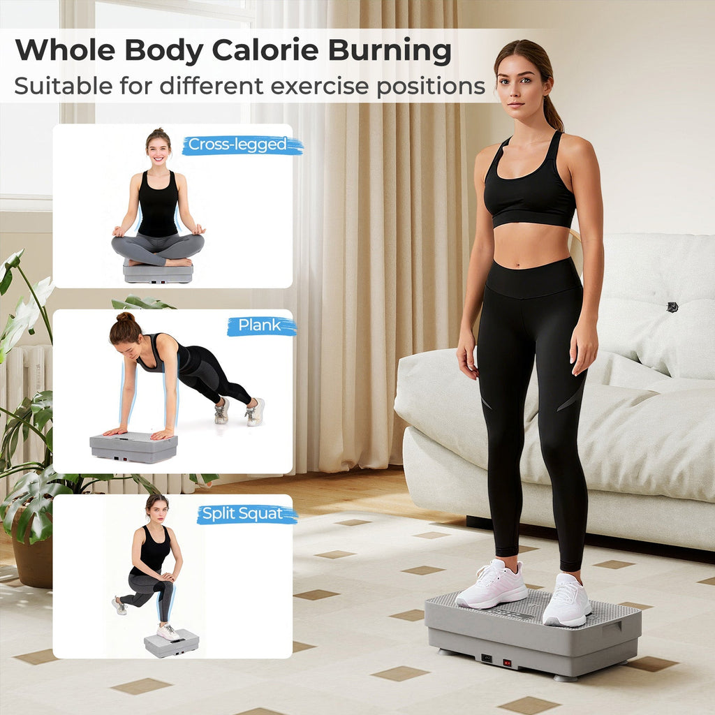 Vibration Plate Exercise Machine with Gravity Sensor and Remote Control for Home Gym