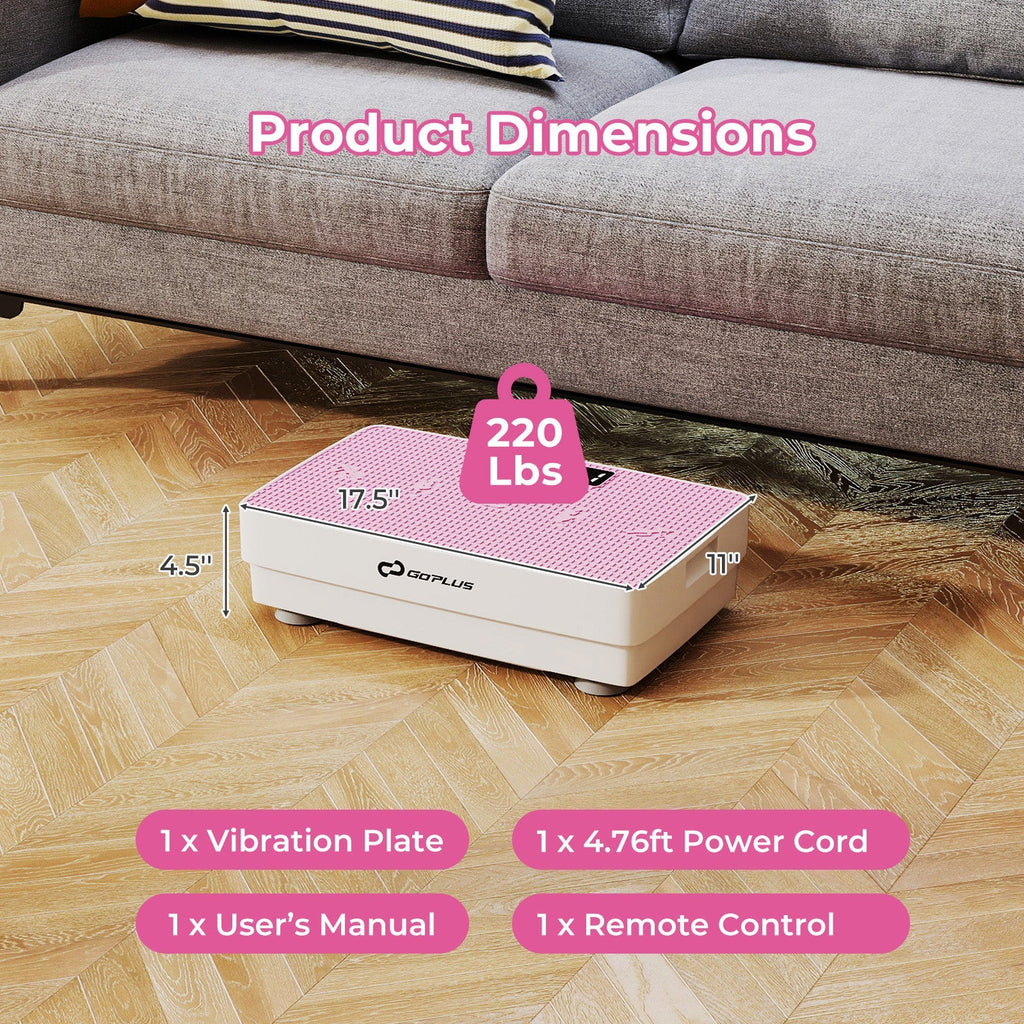 Vibration Plate Exercise Machine with Gravity Sensor and Remote Control for Home Gym