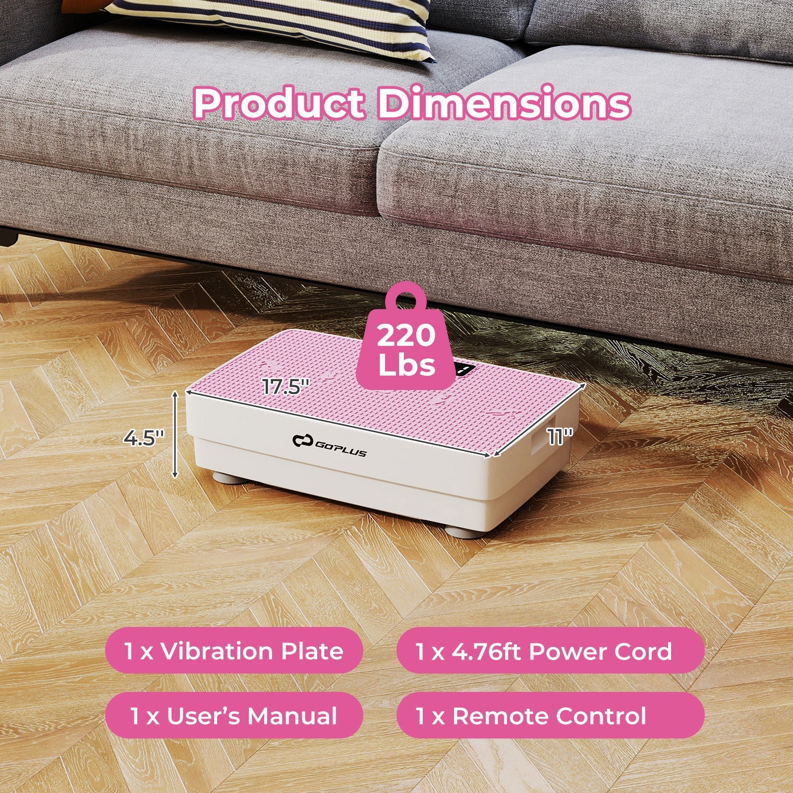 Vibration Plate Exercise Machine with Gravity Sensor and Remote Control for Home Gym